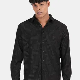 Blu MNKY Men Smart Slim Fit Checked Casual Shirt-image-75