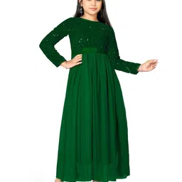 DP FABRICS Net Fit & Flare Maxi Dress-image-1