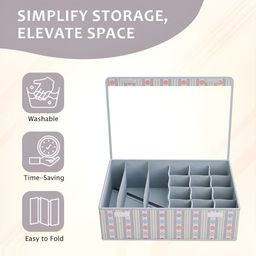 Aura Grey Set of 6 Reusable Drawer Organiser Organisers image 5