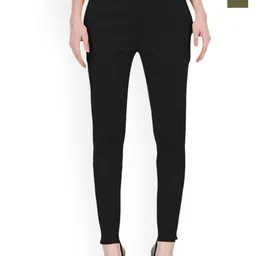 MIXFIT Women Pack Of 2 Slim Fit Mid-Rise Cotton Trousers-picture-16
