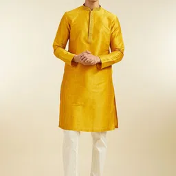 Diwas by Manyavar Mandarin Collar Straight Kurta with Pyjama-34