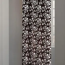 Lunar Days Brown Floral Room Darkening Long Door Curtain-47