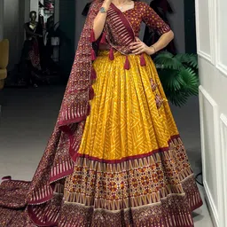 Aika Printed Ready to Wear Lehenga & Unstitched Blouse With Dupatta-picture-14