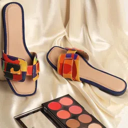 Street Style Store Women Printed Regular Open Toe Flats-picture-11