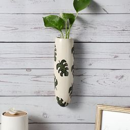 VarEesha Off-White & Green Printed Wall Hanging Planter-10