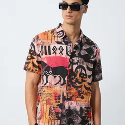 The Souled Store Men Graphic Printed Spread Collar Casual Shirt-image-65