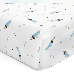 The White Cradle Blue & White Printed 120 TC Cotton Crib Bedsheet-image-97