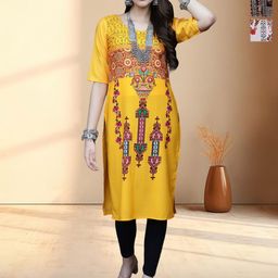 HERE&NOW Women Ethnic Motifs Printed Crepe Knee Length Kurta-48