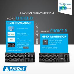 PRODOT Choice-Hind Devanagari with 104 Low Profile Keys Wired USB Standard Multi-device Keyboard Compatible with Desktop, Laptop, Mac stand support image 5