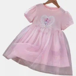 YK Girls Self Design Fit & Flare Dress-40