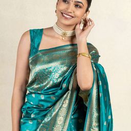 Subham Ethnic Motif Zari Woven Saree with Blouse-picture-38