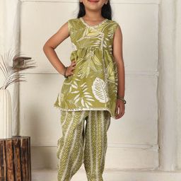 Cutiekins Girls Floral Printed A-Line Kurta with Dhoti Pant-picture-39