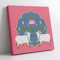 SAF Pink & Blue 1 Piece Wood Birds and Animals Wall Paintings-image-9