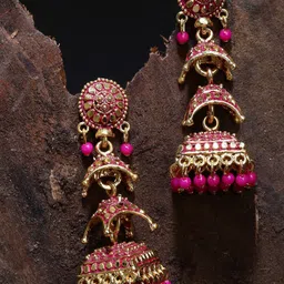 Anouk Dome Shaped Jhumkas Earrings-image-99