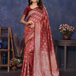 saretramall Women Ethnic Motifs Zari Kanjeevaram Saree-image-94