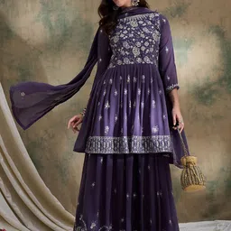 Miss Ethnik Embroidered Thread Work Ready to Wear Lehenga & Blouse With Dupatta-picture-43