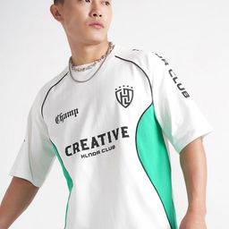 HIGHLANDER Typography Printed Round Neck Drop-Shoulder Sleeves Cotton Relaxed Fit T-shirt-image-24