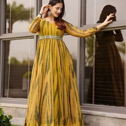 Raiyani Fashion Women Abstract Printed Cotton Gown Dress-image-85