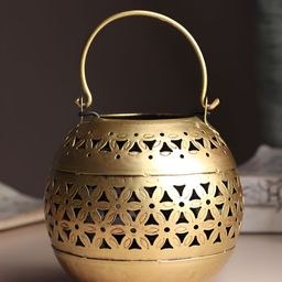 HABERE INDIA Gold-Toned Tealight Candle Holder-image-63