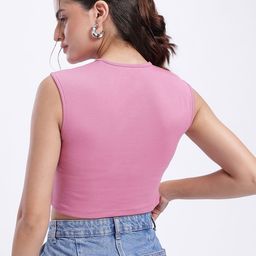 glitchez Asymmetric Flair Button-Up Crop Top image 2