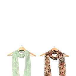 StoleVilla Multicoloured Floral Chiffon Stoles-image-66