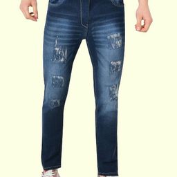 LINARIA Men Classic Slim Fit Highly Distressed Light Fade Cotton Jeans-picture-25
