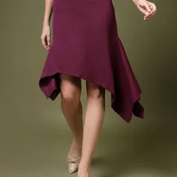 OOMPH! FACTOR A-line Knee Length Skirt-image-67