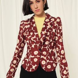 BAESD Printed Slim-Fit Single Breasted Blazer-image-59