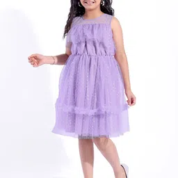 Hola Bonita Girls Net Fit & Flare Dress-picture-47