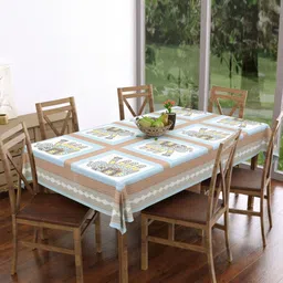 Texstylers Multicoloured Geometric Printed Anti-Slip Cotton 6-Seater Table Cover-7
