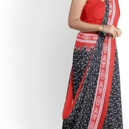 KIAARON Ethnic Motifs Pure Cotton Block Print Saree image 4