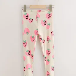 NEXT Kids Girls Conversational Printed Ribbed Leggings-image-58