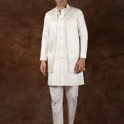Exotic India Men Solid Kurta with Pyjama-picture-9