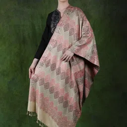 Exotic India Floral Woven Design Shawl-picture-26