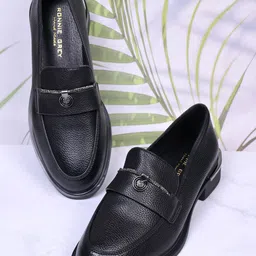 Ronnie Grey Women Textured PU Loafers-11