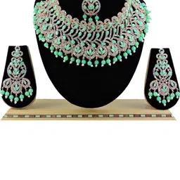 VATSALYA creation Rose Gold-Plated Artificial Stones Alloy Jewellery Set-image-45