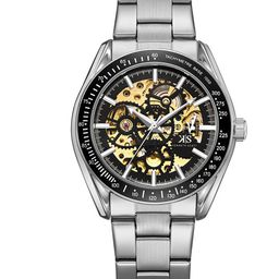 KENNETH SCOTT Men Skeleton Round Dial Bracelet Style Straps Analogue Watch K22312-SBSB-38