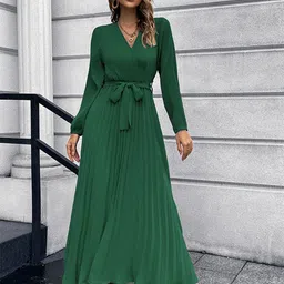 all about you Solid Striped Maxi Dress-image-14