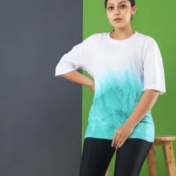 LAPPEN FASHION Women Dyed Round Neck Cotton Oversized T-shirt-image-83