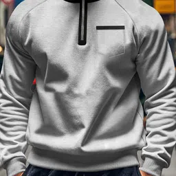 StyleCast x Revolte Men Colourblocked Mock Collar Sweatshirt-picture-5