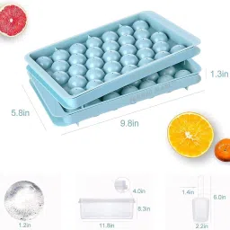 fgg Plastic Reusable Ice Cube Trays, 33 Cavity Ice Tray Blue Plastic Ice Cube Tray image 2