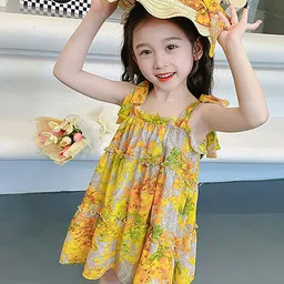 LULU & SKY Floral Print Flutter Sleeve A-Line Dress-picture-19