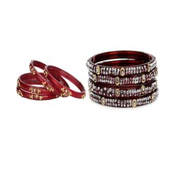 Somil Elegant Combo Glass Bangle Set | Handmade Traditional Chudi For Women | Perfect For Daily & Occasion Use, Combo of 2 Set, Red, Maroon-image-96