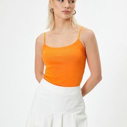 Koton Women Solid Shoulder Straps Cotton Top-picture-54