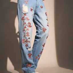 FUGAZEE Men Straight Fit Low Distress Embroidered Jeans-image-8