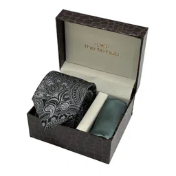 The Tie Hub Set Of 2 Men Tie & Pocket Square Accessory Gift Set-image-46