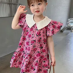 StyleCast x Revolte Girls Floral Print Peter Pan Collar Ruffled A-Line Midi Dress-picture-0