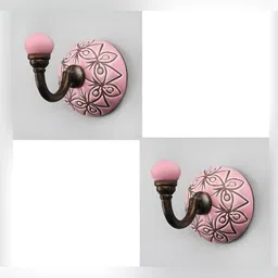 IndianShelf 2 Pieces Ceramic Etched Hangers for Clothes Wall Mounted Key Hooks-image-24
