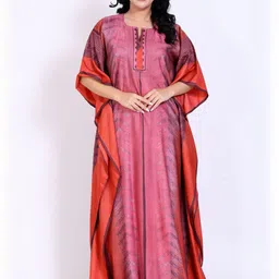 SILK N STYLES Printed Kaftan Nightdress-image-15
