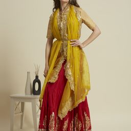 Dupatta Bazaar Embroidered Organza Dupatta with Sequinned image 3